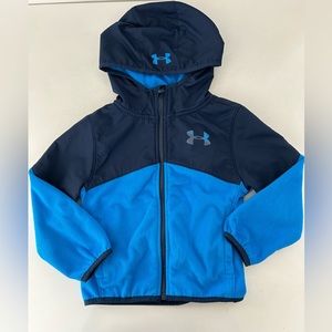 Boys Under Armour Fleece Zip up Hooded Jacket Size 4